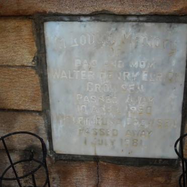 CROWSEN Walter Henry Elrick -1950 &amp; Violet Edna -1981