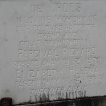CROES Percival Richard, de -1973 &amp; Elizabeth Helena -1986