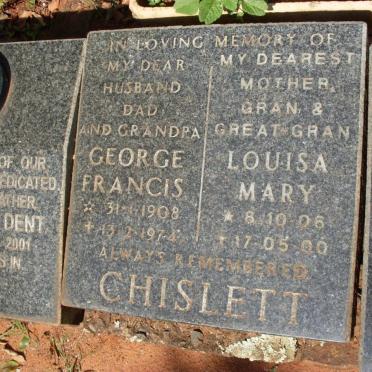 CHISLETT George Francis 1908-1974 &amp; Louisa Mary 1906-2000