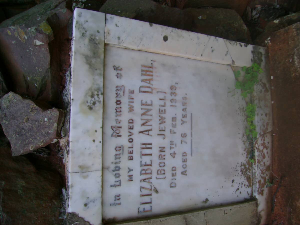 DAHL Elizabeth Anne nee JEWELL -1939