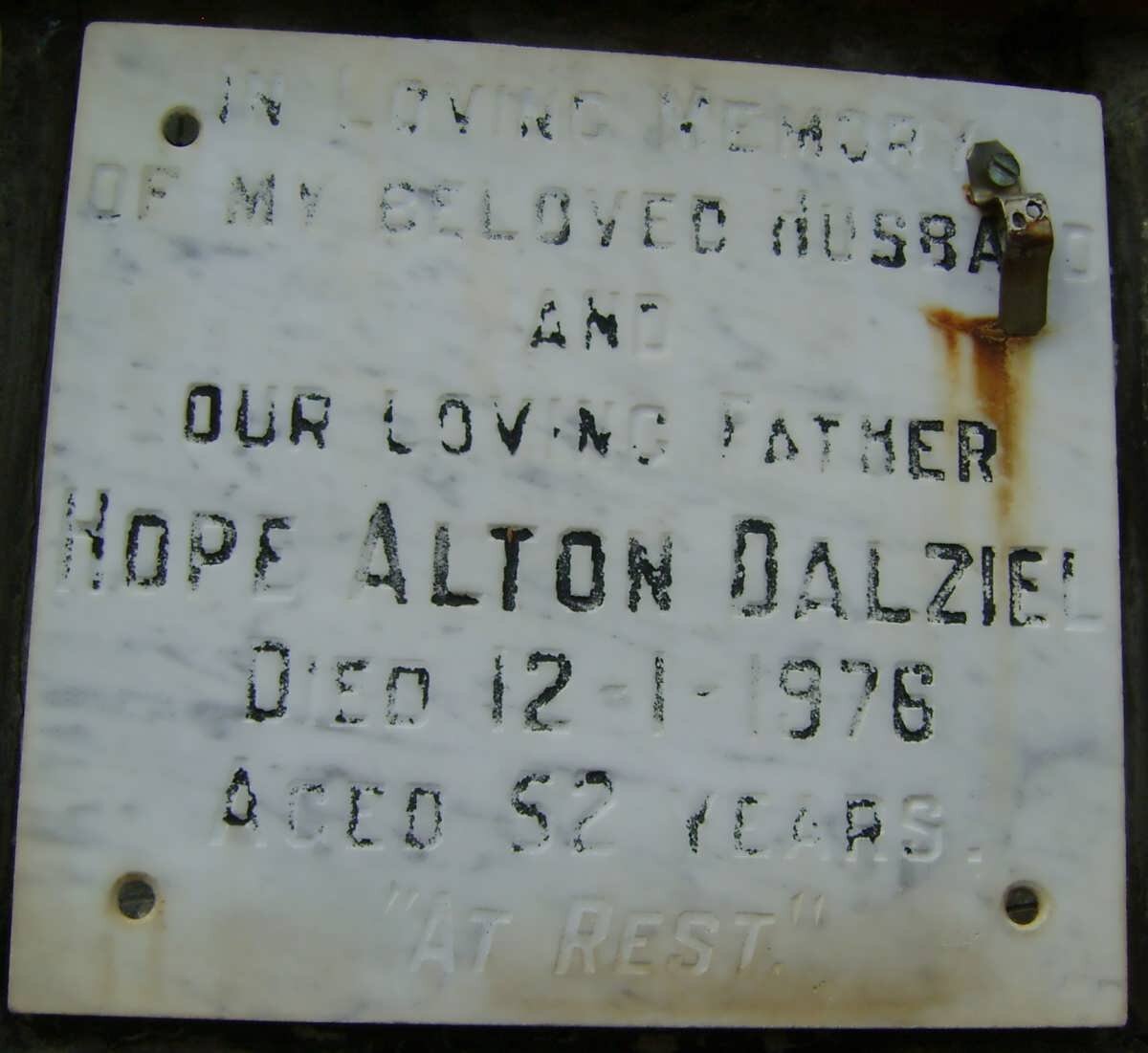DALZIEL Hope Alton -1976