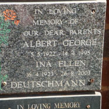 DEUTSCHMANN Albert George 1922-1995 &amp; Ina Ellen 1923-2003