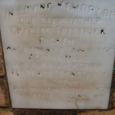 DICKENS Charles Frederick -1950 &amp; Florence Constance -1972