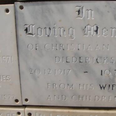 DIEDERICKS Christiaan John 1917-1971