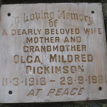 DICKINSON Olga Mildred 1918-1981