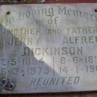 DICKINSON Alfred 1892-1964 &amp; Jenny 1894-1979