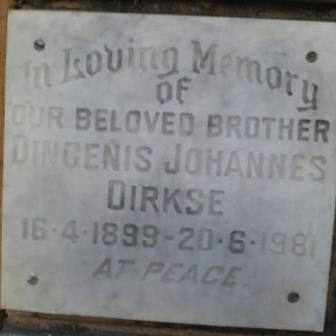 DIRKSE Dingenis Johannes 1899-1981