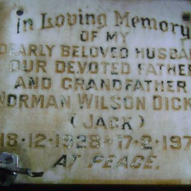 DICKS Norman Wilson 1928-1979
