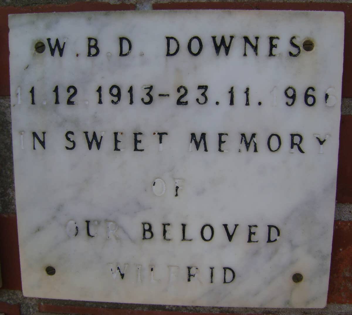 DOWNES W.B.D.. 1913-1966
