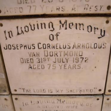 DORTMOND Josephus Cornelus Arnoldus, van -1972