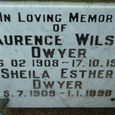 DWYER Laurence Wilson 1908-1991 &amp; Sheila Esther 1909-1998
