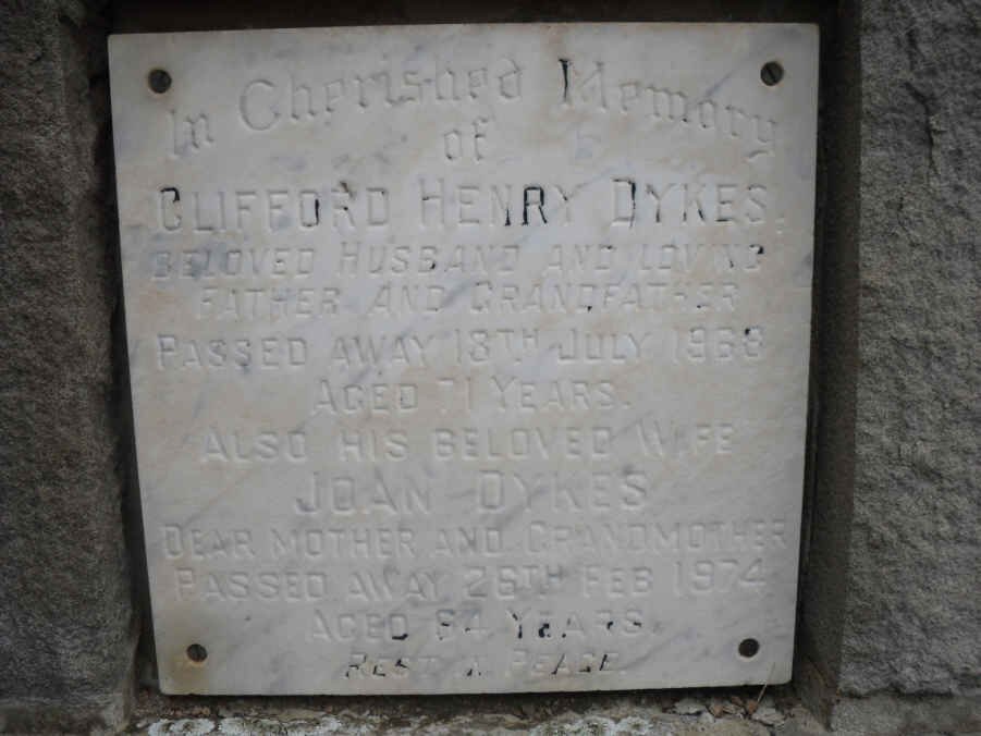 DYKES Clifford Henry -1966 &amp; Joan -1974