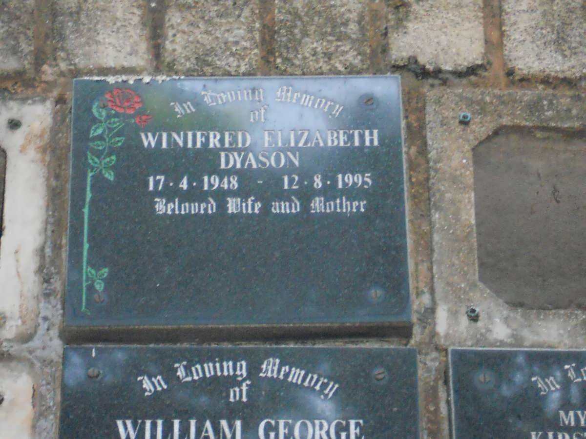 DYASON Winifred Elizabeth 1948-1995