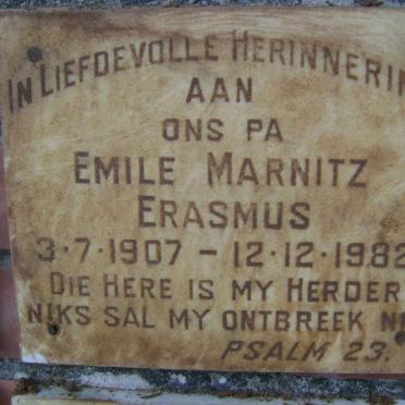 ERASMUS Emile Marnitz 1907-1982