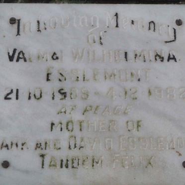 ESSLEMONT Valmai Wilhelmina 1909-1982