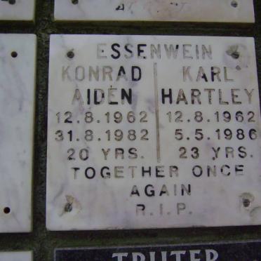ESSENWEIN Konrad Aiden 1962-1982 :: ESSENWEIN Karl Hartley 1962-1986