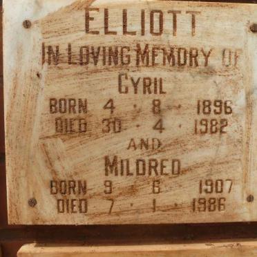 ELLIOTT Cyril 1896-1982 &amp; Mildred 1907-1986