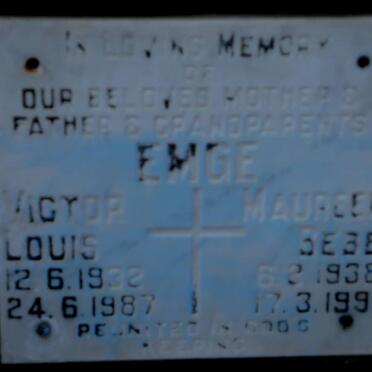 EMGE Victor Louis 1932-1987 &amp; Maureen Bebe 1938-1991