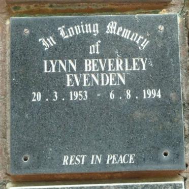 EVENDEN Lynn Beverley 1953-1994