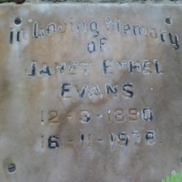 EVANS Janet Ethel 1890-1978