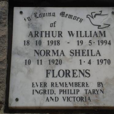 FLORENS Arthur William 1918-1994 &amp; Norma Sheila 1920-1970