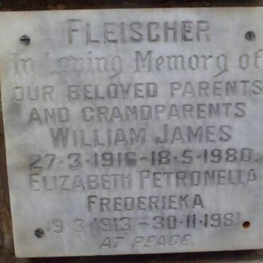 FLEISCHER William James 1916-1980 &amp; Elizabeth Petronella Frederieka 1913-1981