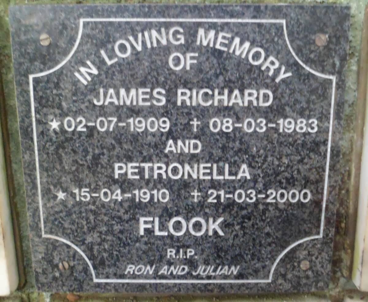 FLOOK James Richard 1909-1983 &amp; Petronella 1910-2000
