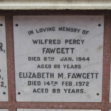 FAWCETT Wilfred Percy -1944 &amp; Elizabeth M. -1972
