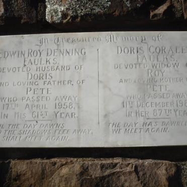 FAULKS Edwin Roy Denning -1958 &amp; Doris Coralea -1986