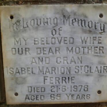 FERRIE Isabel Marion St. Clair -1978