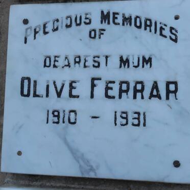 FERRAR Olive 1910-1991