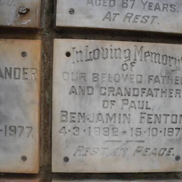 FENTON Benjamin 1892-1977