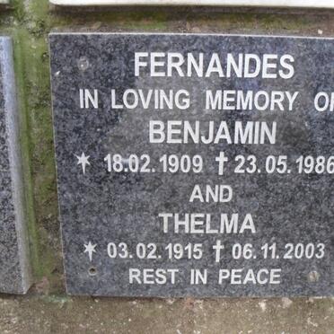 FERNANDES Benjamin 1909-1986 &amp; Thelma 1915-2003