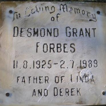 FORBES Desmond Grant 1925-1989