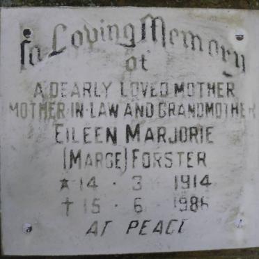 FORSTER Eileen Marjorie 1914-1986