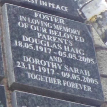 FOSTER Douglas Haig 1917-2005 &amp; Dorothy Sarah 1917-2005