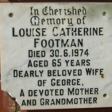FOOTMAN Louise Catherine -1974