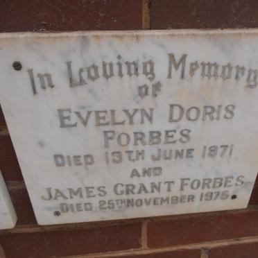FORBES James Grant -1975 &amp; Evelyn Doris -1971