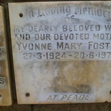FOSTER Yvonne Mary 1924-1978