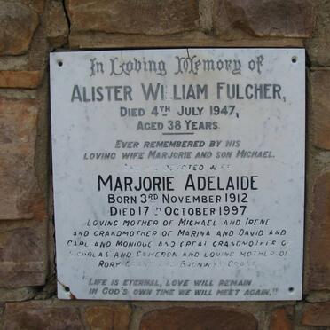FULCHER Alister William -1947 &amp; Marjorie Adelaide 1912-1997