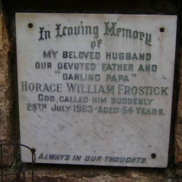 FROSTICK Horace William -1963