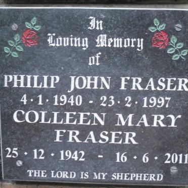 FRASER Philip John 1940-1997 &amp; Colleen Mary 1942-2011