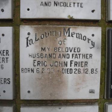 FRIER Eric John 1933-1985