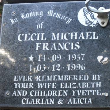 FRANCIS Cecil Michael 1957-1996