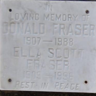 FRASER Donald 1907-1988 &amp; Ella Scott 1909-1996