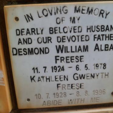 FREESE Desmond William Albany 1924-1978 &amp; Kathleen Gwynyth 1928-1996