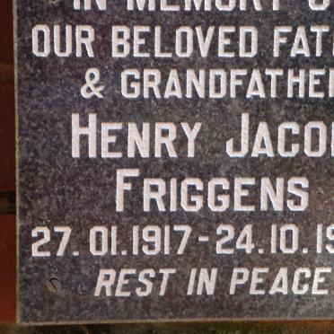 FRIGGENS Henry Jacob 1917-1978