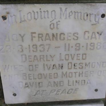 GAY Joy Frances 1937-1980