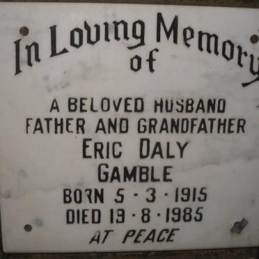 GAMBLE Eric Daly 1915-1985