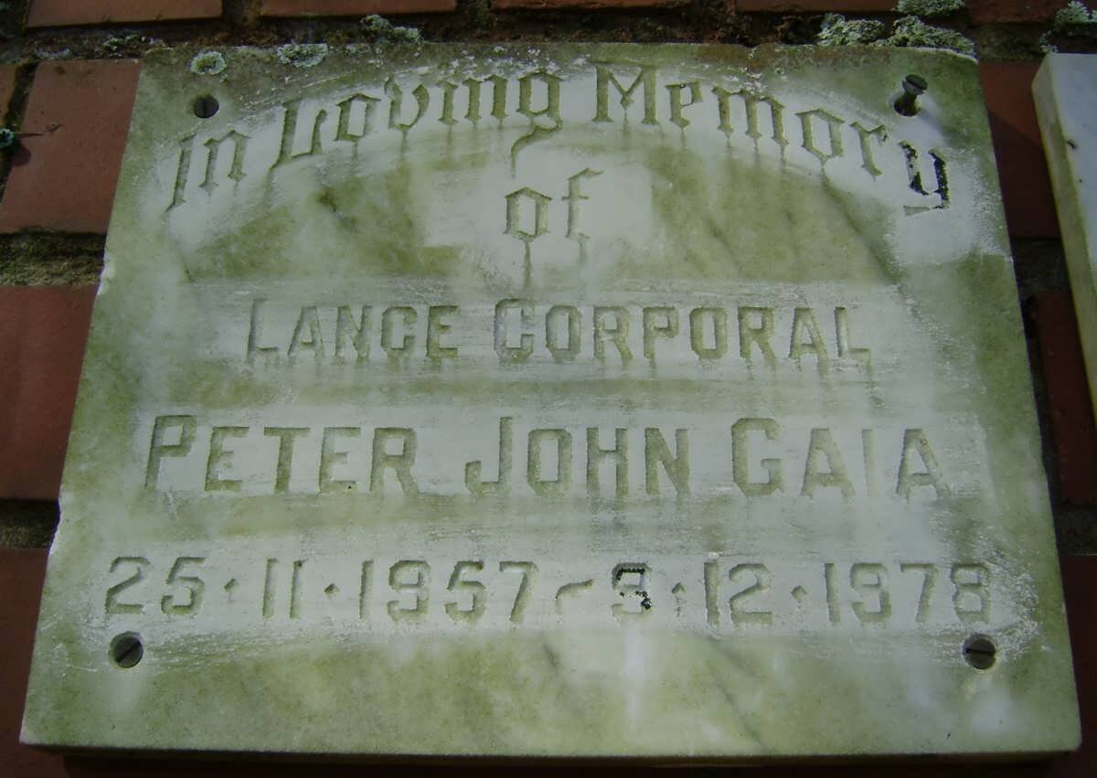 GAIA Peter John 1957-1978